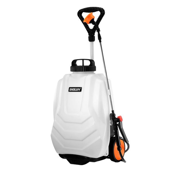 16L Wheel Backpack Pump Sprayer for Garden Lawn Weed Pest Control Fertilizer White