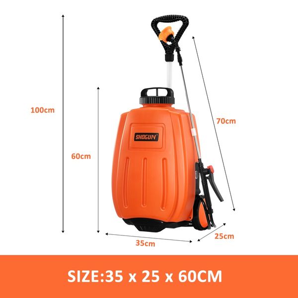 Garden Sprayer on Wheels 16L 12V Electric Weed Sprayer Farm Pump Spraying Orange