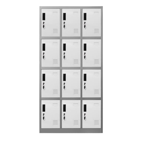 12 Doors Locker Cabinet Steel Storage Cupboard for Home Office School Gym