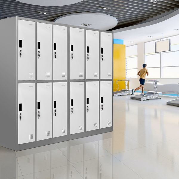 6 Doors Locker Cabinet Steel Storage Cupboard for Home Office School Gym