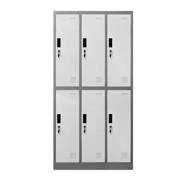 6 Doors Locker Cabinet Steel Storage Cupboard for Home Office School Gym