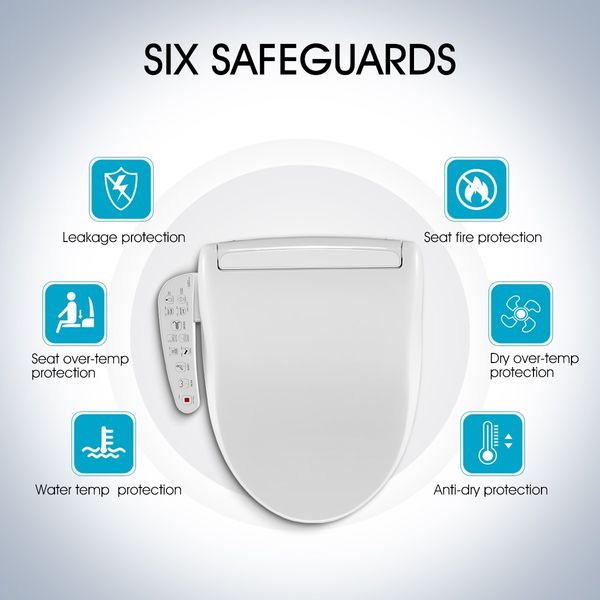 Smart Toilet Seat Automatic Bidet Cover Electronic Heated Massage Washlet Seat