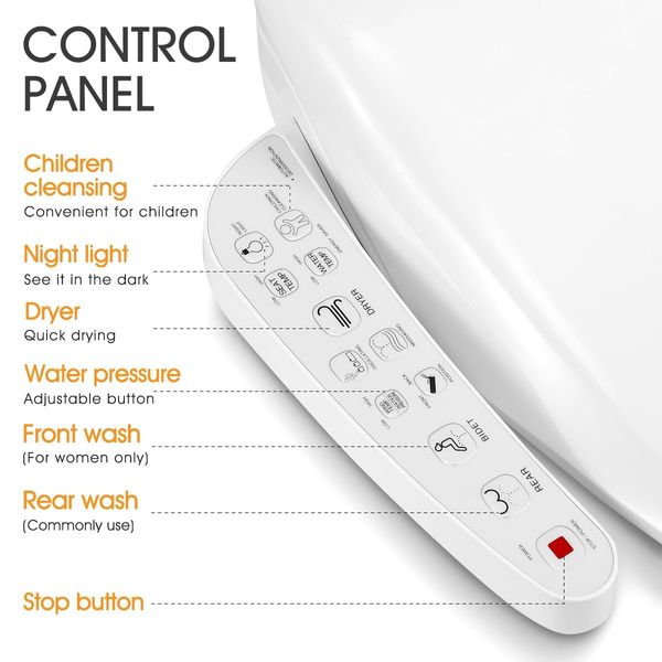 Smart Toilet Seat Automatic Bidet Cover Electronic Heated Massage Washlet Seat