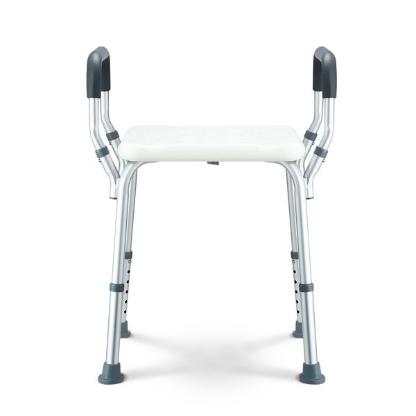 Adjustable Shower Chair Seat Bath Stool with Padded Armrests