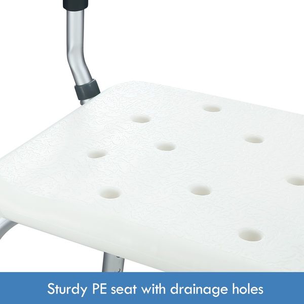 Adjustable Shower Chair Seat Bath Stool with Padded Armrests