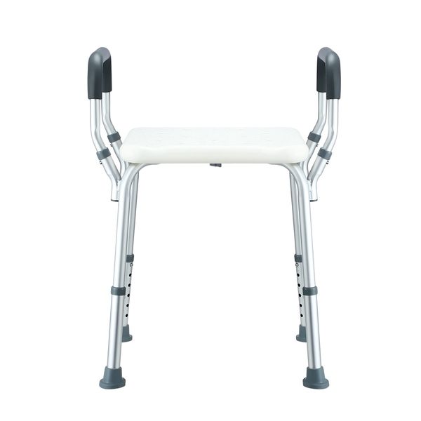 Adjustable Shower Chair Seat Bath Stool with Padded Armrests