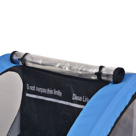 Kids' Bicycle Trailer 30kg - Grey and Blue