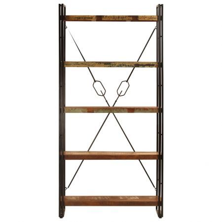 5-Tier Bookcase 90x30x180 cm Solid Reclaimed Wood