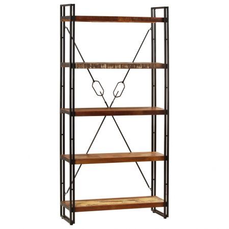 5-Tier Bookcase 90x30x180 cm Solid Reclaimed Wood