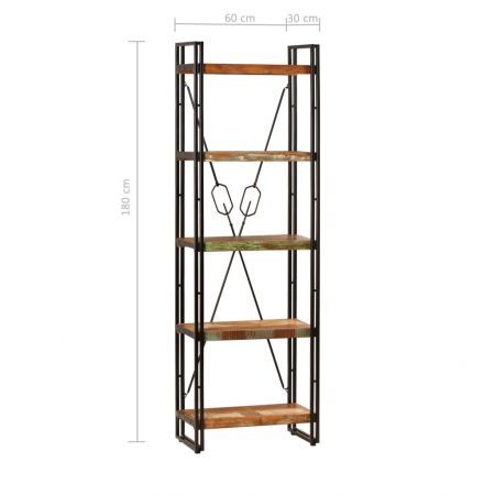 5-Tier Bookcase 60x30x180 cm Solid Reclaimed Wood