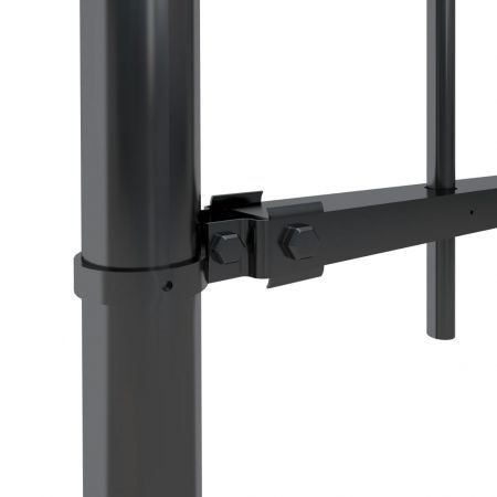 Garden Fence with Spear Top Steel 5.1x1.5 m Black