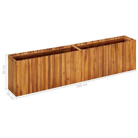 Garden Planter 200x30x50 cm Solid Acacia Wood