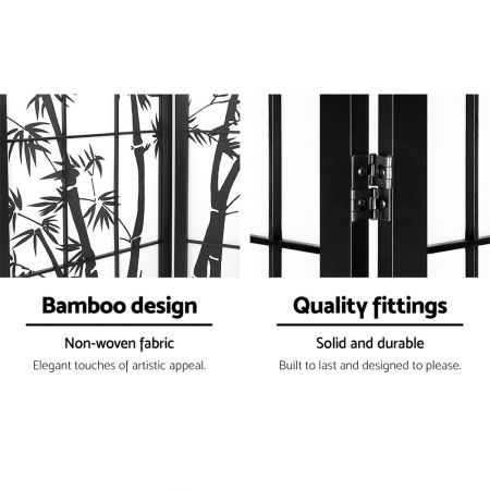 Artiss 3 Panel Room Divider Screen Privacy Dividers Pine Wood Stand Shoji Bamboo Black White