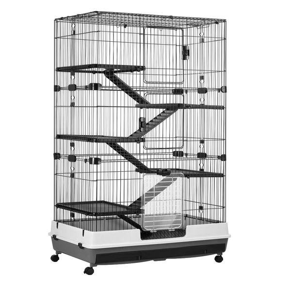 Rabbit Cage Bunny Metal Cage Cat Ferret Hutch Guinea Pigs House Small Animal Home Indoor Outdoor 5-Levels