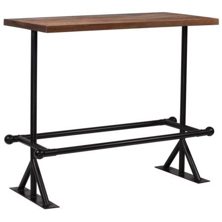 Bar Table Solid Reclaimed Wood Dark Brown 120x60x107 cm