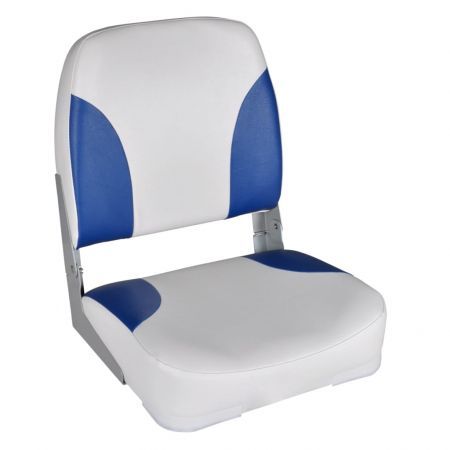 Boat Seats 2 pcs Foldable Backrest With Blue-white Pillow 41x36x48 cm