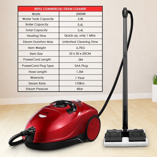 Maxkon 3.4L High Pressure Steam Cleaner Steam Mop Machine 