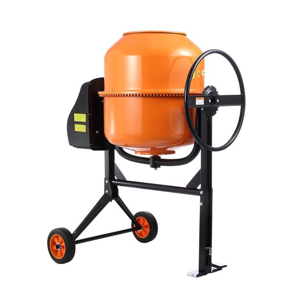 180L Portable Cement Mixer w/ Waterproof Power Motor for Concrete Stucco Mortar