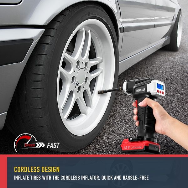 Rechargeable Cordless Tyre Inflator Car Tyre Pump with Digital LCD 11V