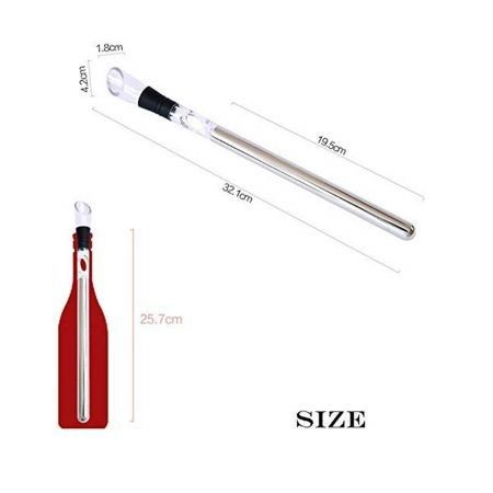 Ice Red Wine Bottle Stainless Steel Cooler Chiller Stick Container Freezer 3 in 1 with Aerator and Pourer