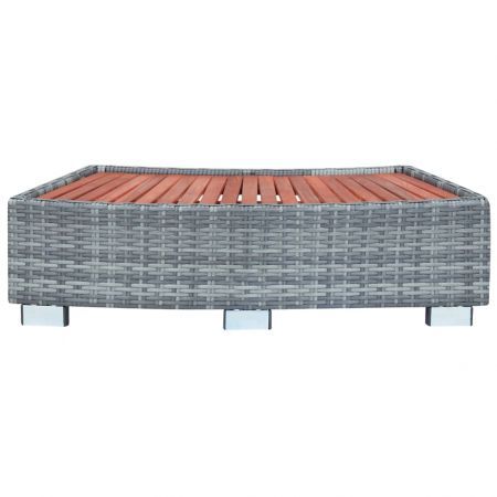 Spa Step Grey Poly Rattan 92x45x25 cm