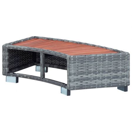 Spa Step Grey Poly Rattan 92x45x25 cm