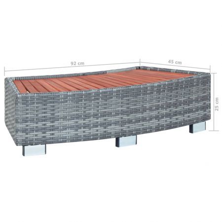 Spa Step Grey Poly Rattan 92x45x25 cm