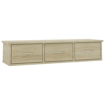 Wall-mounted Drawer Shelf Sonoma Oak 90x26x18.5 cm Chipboard