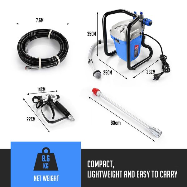 1500W Airless Paint Sprayer Gun Painting Machine 2.5L/Min