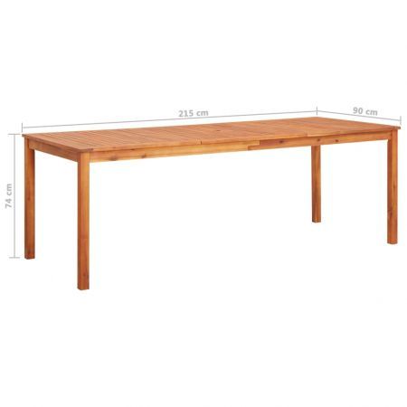 Garden Table 215x90x74 cm Solid Acacia Wood