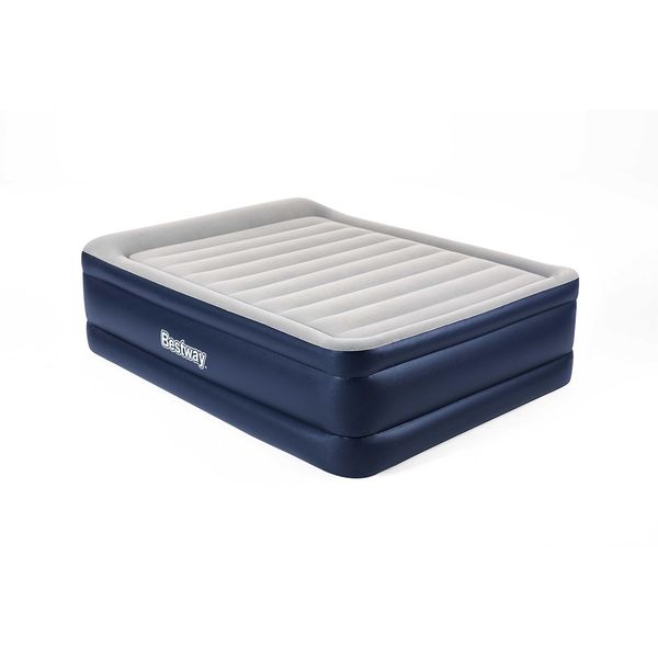 Bestway Queen Size Camping Air Bed Inflatable Flocked Mattress Built in AC Pump