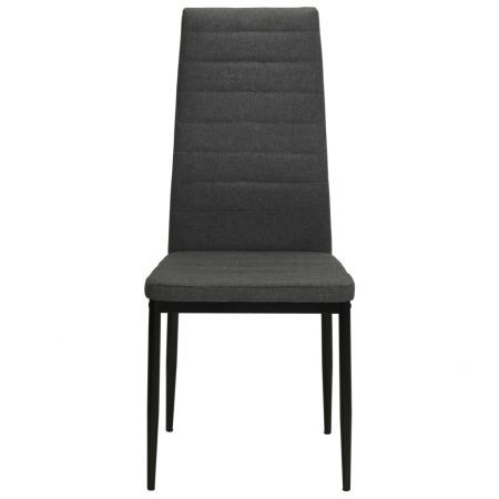 vidaXL Dining Chairs 4 pcs Dark Grey Fabric