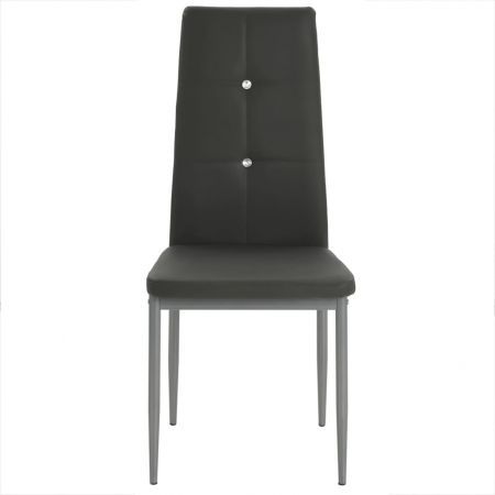 vidaXL Dining Chairs 2 pcs Grey Faux Leather