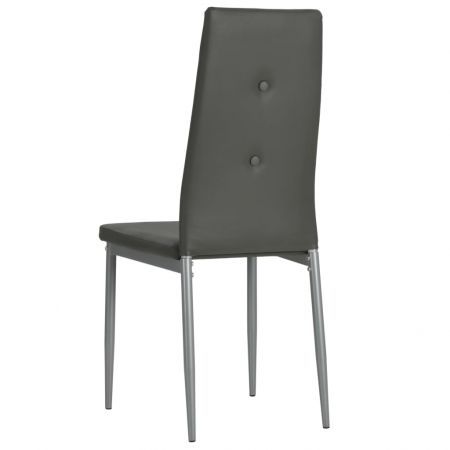 vidaXL Dining Chairs 2 pcs Grey Faux Leather