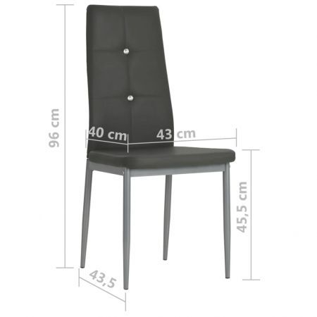 vidaXL Dining Chairs 2 pcs Grey Faux Leather