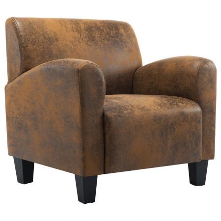 vidaXL Sofa Chair Brown Faux Suede Leather