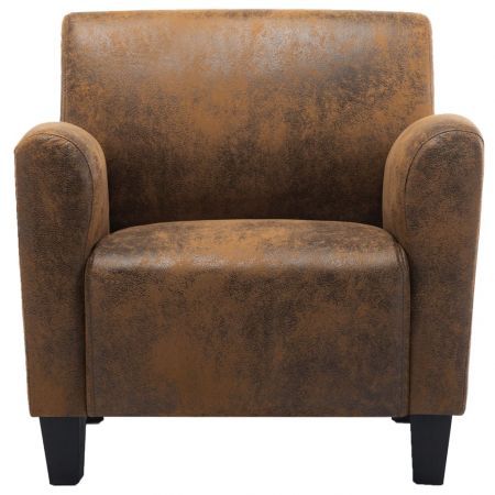 vidaXL Sofa Chair Brown Faux Suede Leather