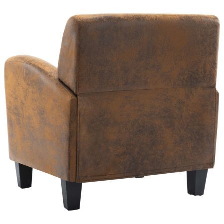 vidaXL Sofa Chair Brown Faux Suede Leather