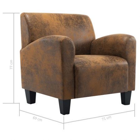 vidaXL Sofa Chair Brown Faux Suede Leather