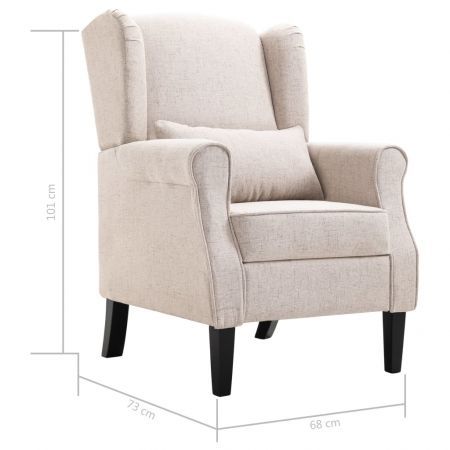 vidaXL Armchair Beige Fabric