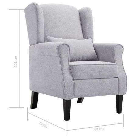 vidaXL Armchair Light Grey Fabric