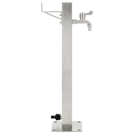 vidaXL Garden Water Column Stainless Steel Square 65 cm