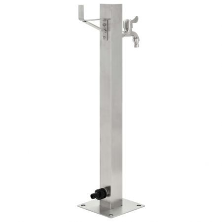 vidaXL Garden Water Column Stainless Steel Square 65 cm