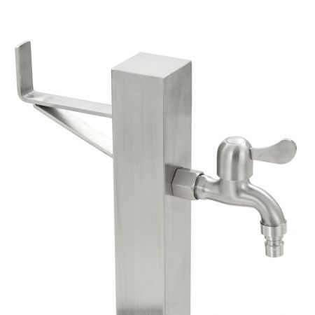 vidaXL Garden Water Column Stainless Steel Square 65 cm