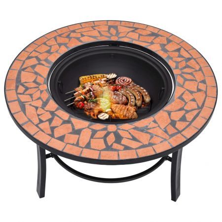 vidaXl Mosaic Fire Pit Terracotta 68cm Ceramic