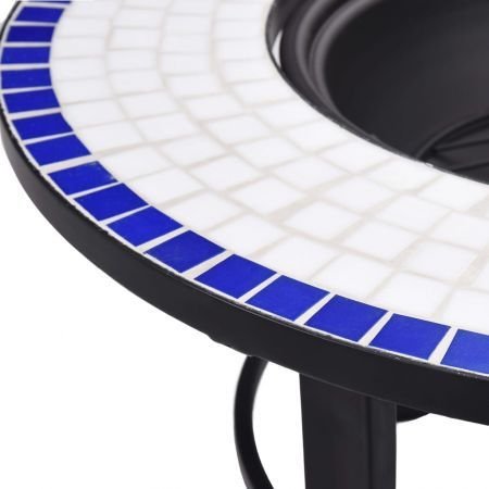 vidaXl Mosaic Fire Pit Blue and White 68cm Ceramic