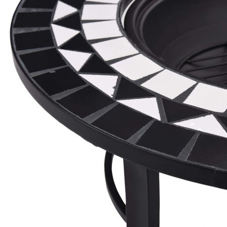 vidaXl Mosaic Fire Pit Black and White 68cm Ceramic