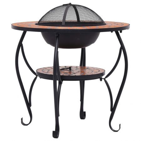 vidaXL Mosaic Fire Pit Table Terracotta 68 cm Ceramic