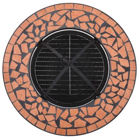 vidaXL Mosaic Fire Pit Table Terracotta 68 cm Ceramic