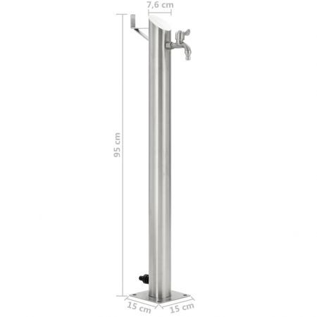 vidaXL Garden Water Column Stainless Steel Round 95 cm